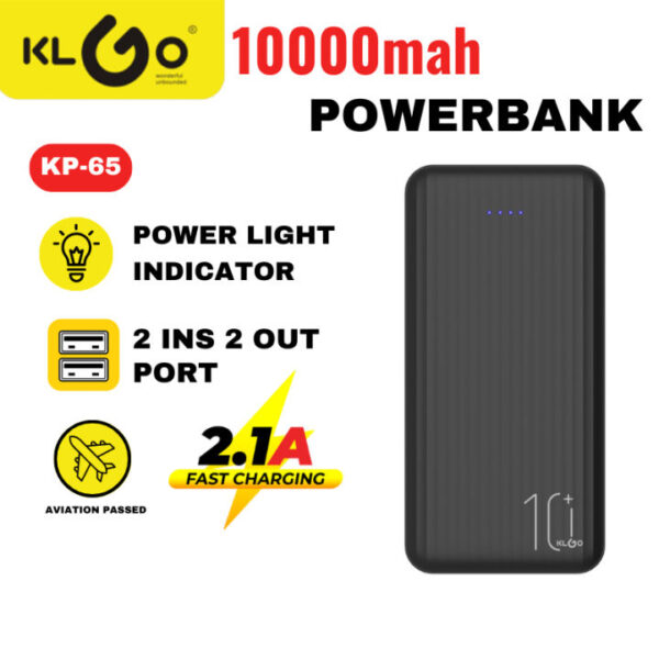 Cargador Portatil Power Bank KLGO 10.000mAh KP-56 - Image 3
