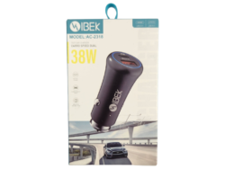 Cargador De Auto 38W Ibek Tipo C 3.0 Car Charger AC-2318