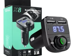 Transmisor Bluetooth X8 Receptor MP3 con Radio FM y Cargador USB para Auto