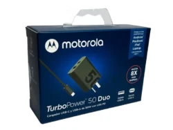 Cargador Motorola Turbo Dual USB + USB C 50w Caja Azul