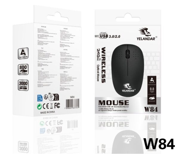 Mouse Yelandar Inalámbrico Wireless Portátil USB W84