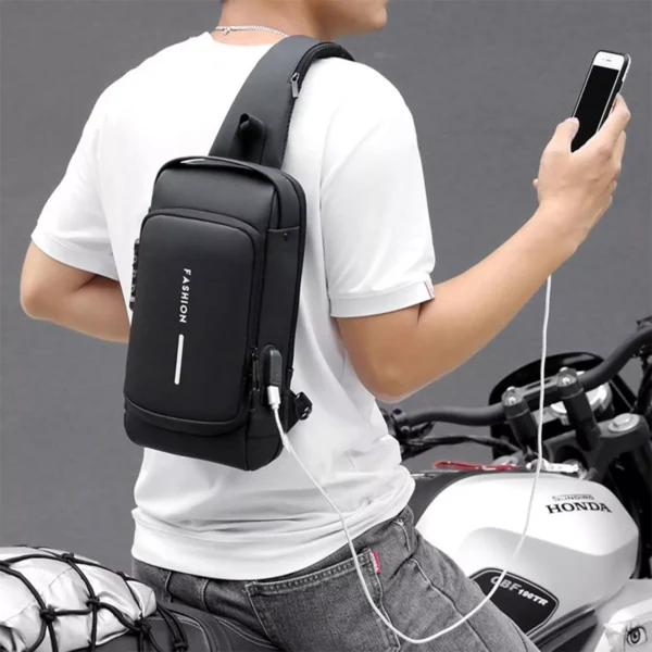 Mochila Bandolera Cruzada Impermeable Antirrobo +usb Premium - Image 3