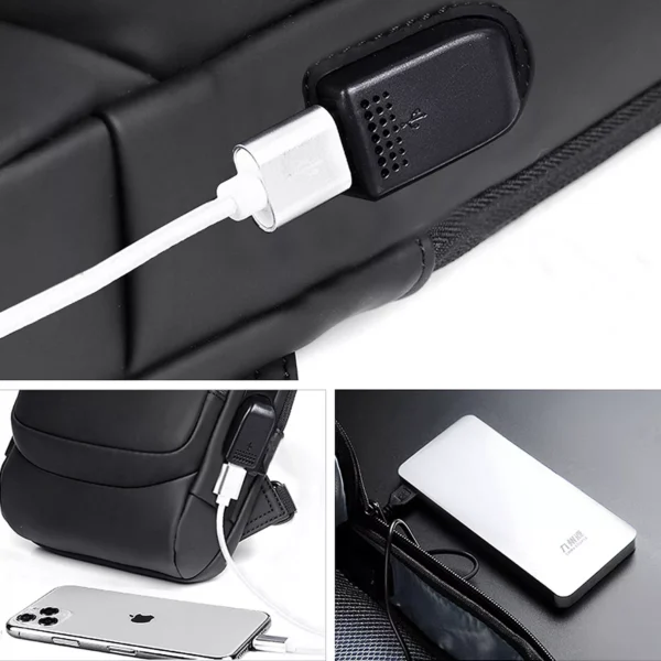 Mochila Bandolera Cruzada Impermeable Antirrobo +usb Premium - Image 4