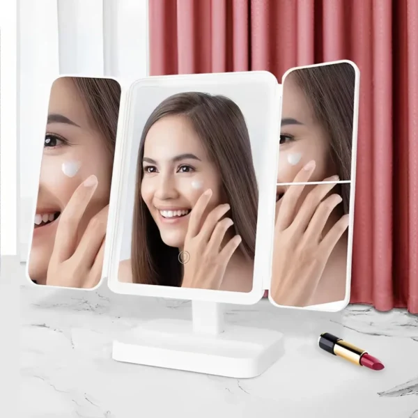 Espejo Maquillaje 3 Modos D Luz Aumento 1x/2x/3x Recargable - Image 2