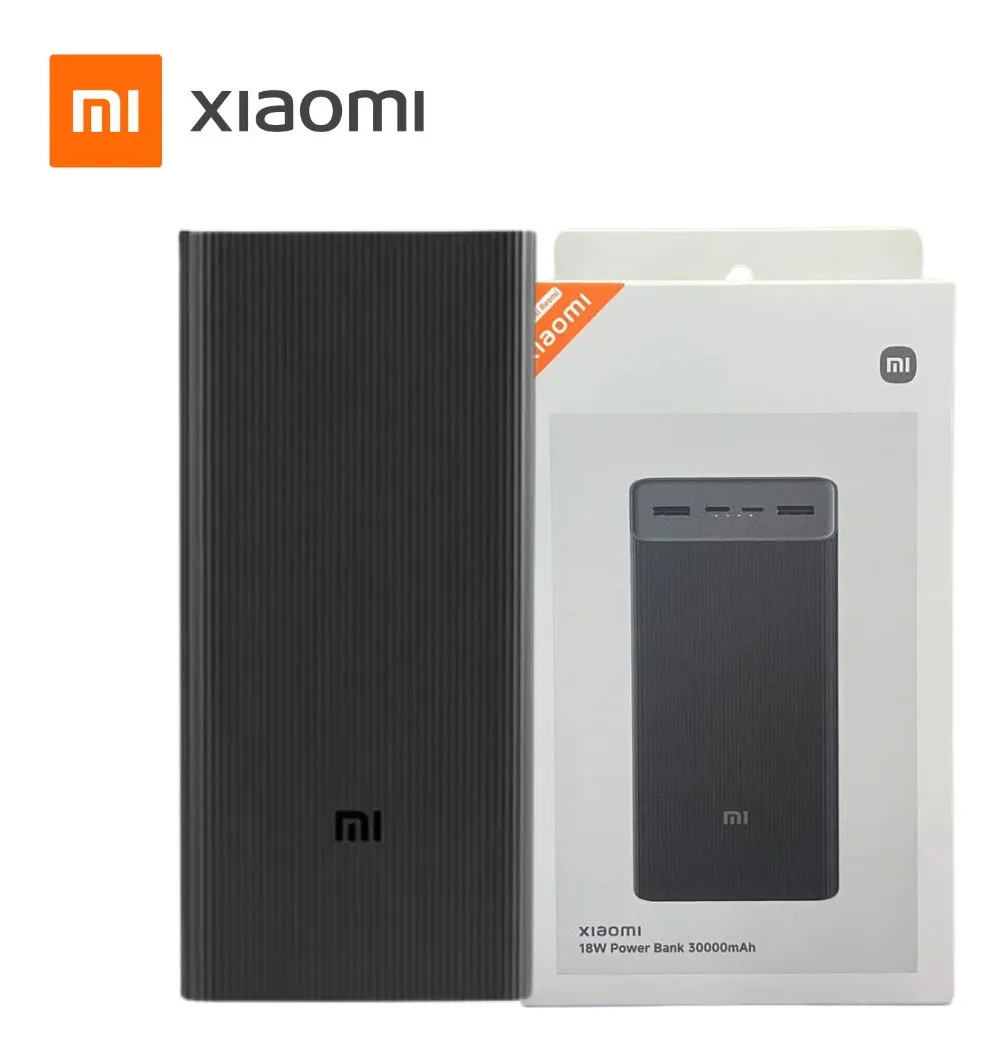 Cargador Power Bank Xiaomi Usb Tipo C 30000 Negro 18w