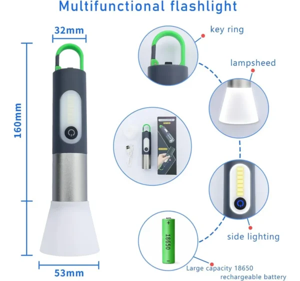 Linterna Led Tactica Recargable Zoom JX-836 - Image 3