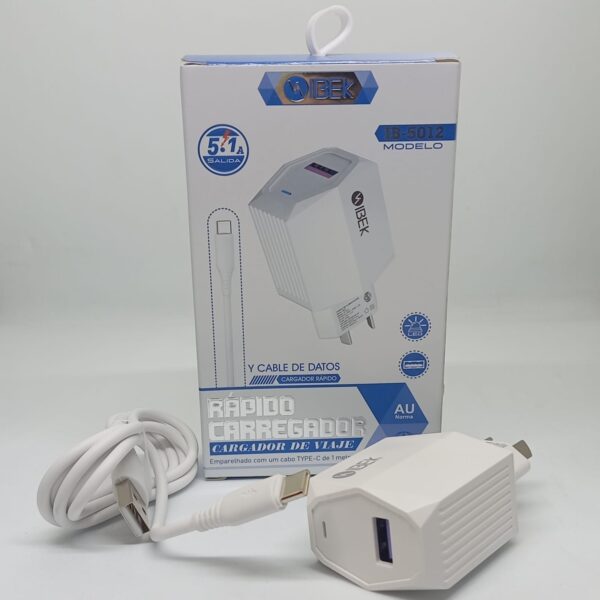 Cargador Ibek Tipo C 5.1a 3.0 IB-5012