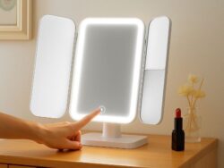 Espejo Maquillaje 3 Modos D Luz Aumento 1x/2x/3x Recargable Melech-364