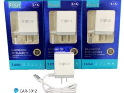 Cargador Inova V8 3 USB CAR-3012A