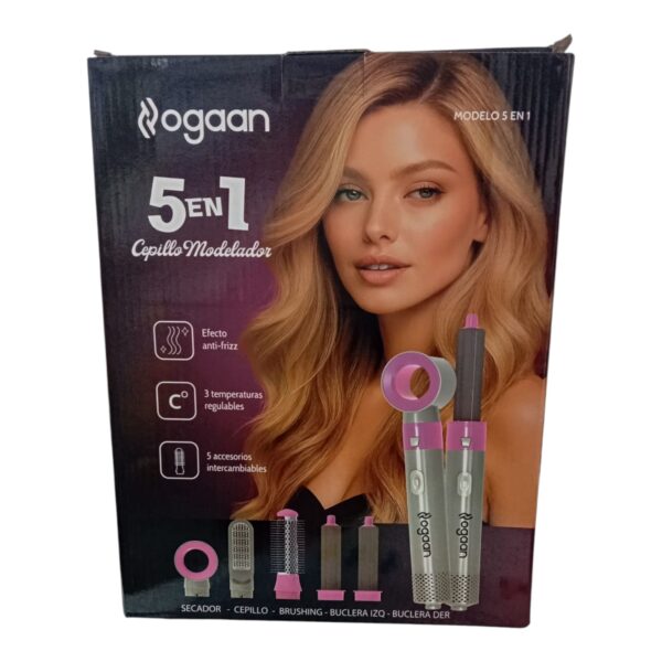 Kit Moldeador 5 En 1 Secador De Pelo Cepillo Modelador Ogaan