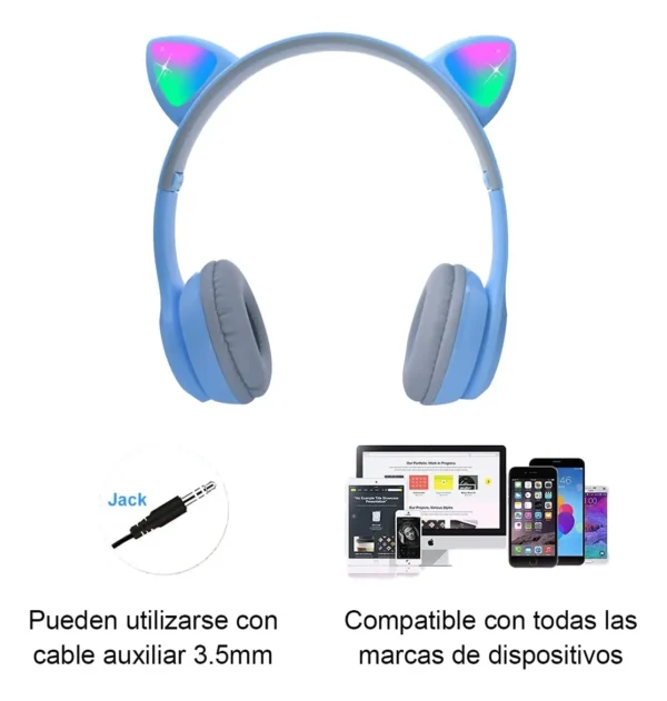 Auricular Inalámbrico Suono Cat Ear P47m Orejas Gato Bluetooth