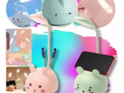 Lampara Velador Luz Led Recargable Porta Celular Animales CX0015