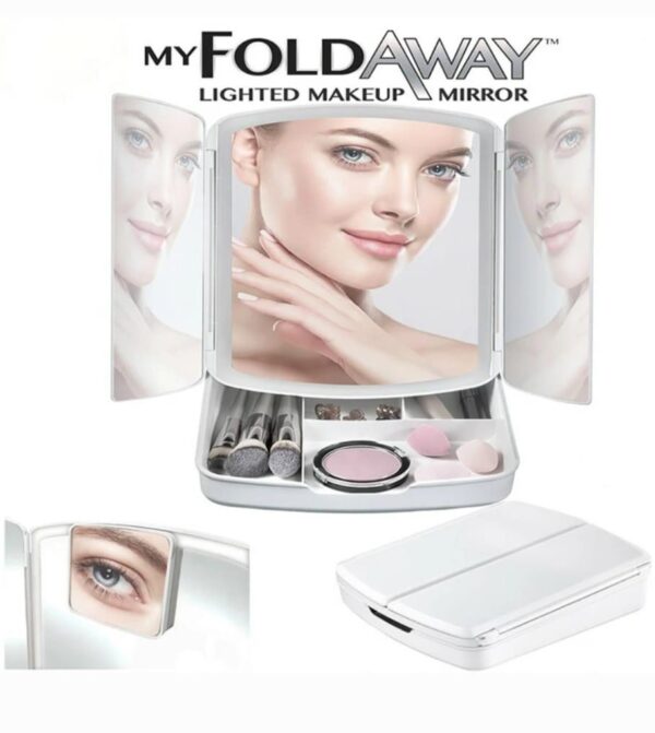 Espejo de maquillaje plegable con Luz - Image 2