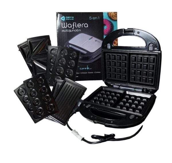 Maquina 5 En 1 Waflera Sandwichera Donas Cookies Grill Oryx Or-Wm01