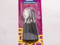 Cuchara Para Te New Kolor Negra Tramontina 12u.