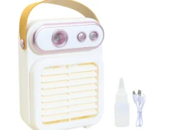 Ventilador Portátil Retro 3 Velocidades Apto Perfume