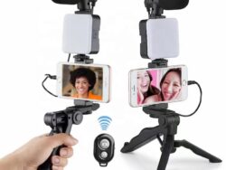 Trípode Luz Led Micrófono Ay-49RGB Video Making Kit