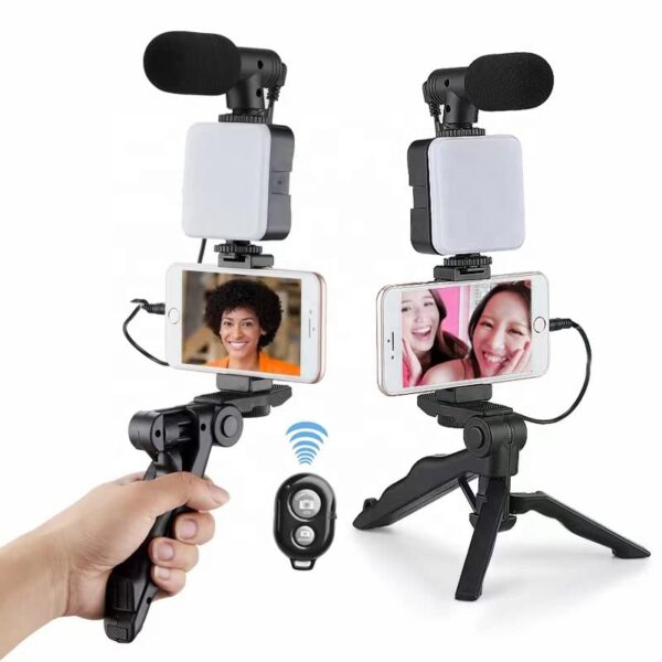 Trípode Luz Led Micrófono Ay-49RGB Video Making Kit
