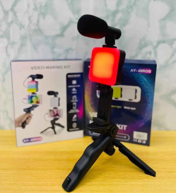Trípode Luz Led Micrófono Ay-49RGB Video Making Kit - Image 2