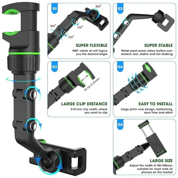 Soporte De Celular Universal Clip Cellphone Holder Espejo S362 - Image 3