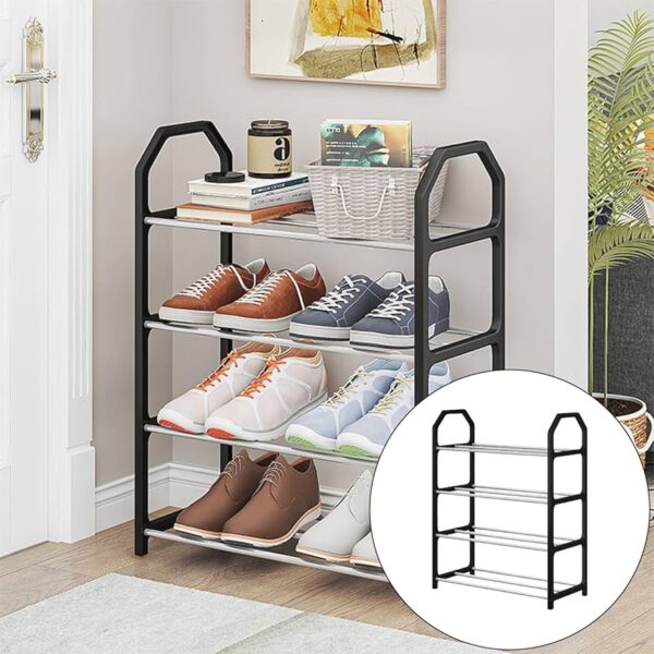 Organizador Zapatos Calzado Botinero 4 Estantes Desarmable Color Negro - Image 2