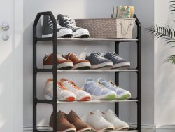 Organizador Zapatos Calzado Botinero 4 Estantes Desarmable Color Negro