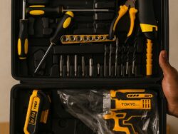 Set de Herramientas con taladro inalámbrico y 2 baterías