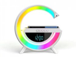 Parlante Bluetooth G Rgb Velador Led Cargador Inalámbrico Reloj 6en1 BT-3401