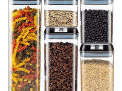 Set de 5 Frascos Herméticos con Tapa Negra JN-330