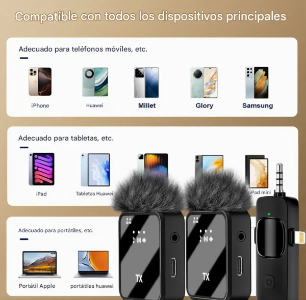 Microfono Corbatero F11-2 Receptor 3 En 1 Calidad Premium Negro - Image 2