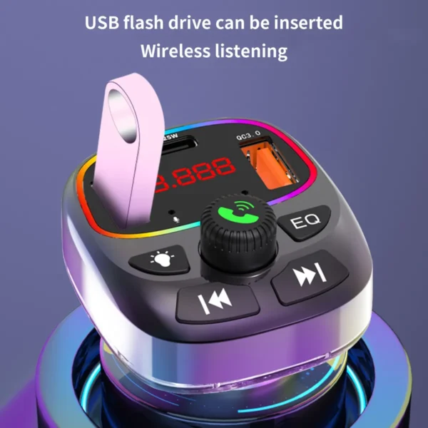 Transmisor FM LUO LU-A45 Auto Bluetooth TF X2 USB - Image 5