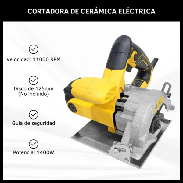 Cortadora De Cerámica Eléctrica Disco 125mm 1400w 11000 Rpm Oryx OR-MC125 - Image 4