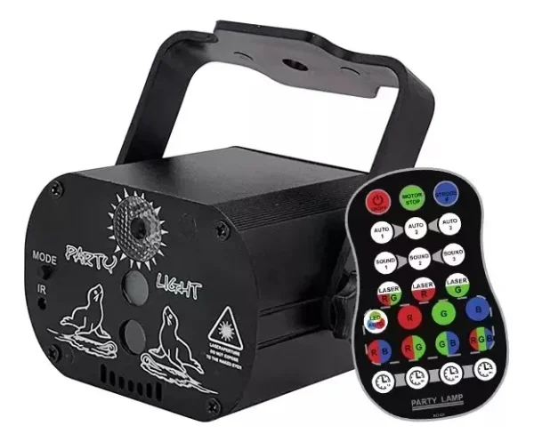 Proyector De Luces Láser Activadas LUO LU-2115 Multipunto Party Light