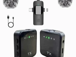 Microfono Corbatero F11-2 Receptor 3 En 1 Calidad Premium Negro