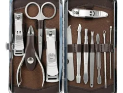 Kit Manicura Pedicura Estuche Cuero 11 Piezas Pies Y Manos S-2406