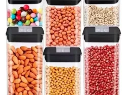 Set de 6 Frascos Herméticos con Tapa Negra JN-332