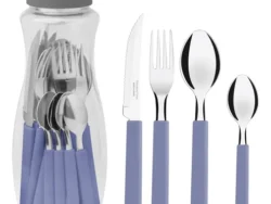 Juego Set De Cubiertos 16 Piezas Tramontina + Pote Plastico