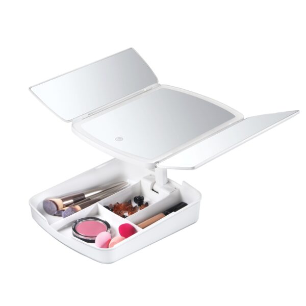 Espejo de maquillaje plegable con Luz