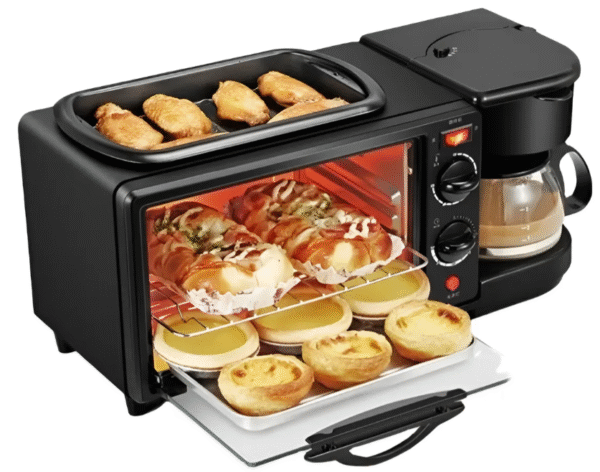 Horno Eléctrico 3 En 1 con Cafetera, Plancha/tostador
