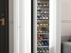 ORGANIZADOR ZAPATILLA 12 PISOS CHAPA 180CM X 40 CM PERLADO