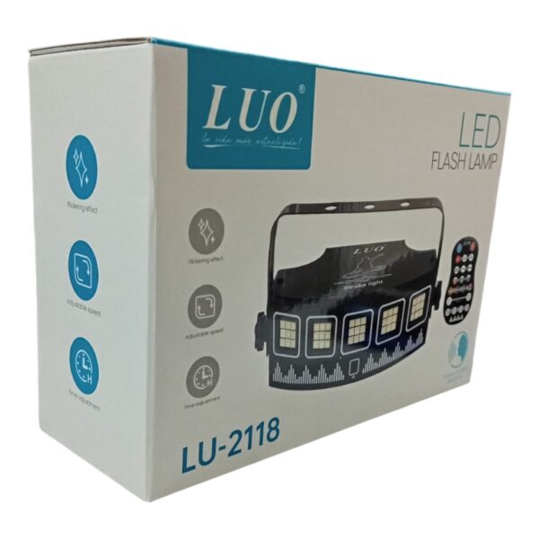 Luz Estroboscópica Usb Dj Com Controle Remoto Para Festas LUO LU-2118 - Image 5