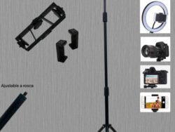 SOPORTE DOBLE CELULAR TRIPODE 2MT DOBLE MULTIFUNCION