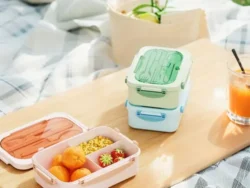 Lonchera Para Vianda/Almuerzo 3 Compartimientos con cubiertos JK-4138-03