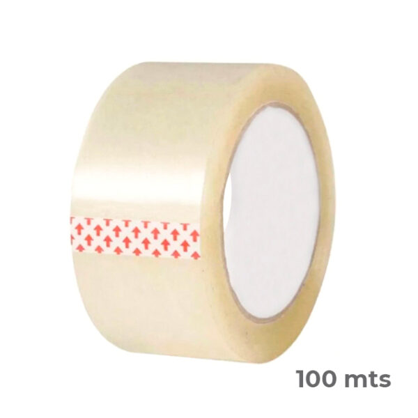 Cinta de Embalar Transparente 100 mts Reales X 6 Unidad