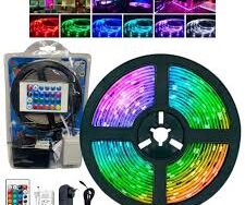 Tira LED RGB 5mts 2835 CON CONTROL Y FUENTE