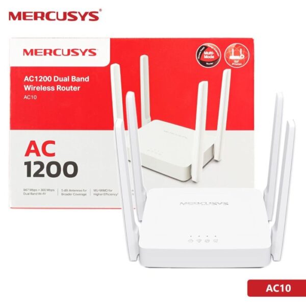 Router Wifi Mercusys Tp-link Ac10 Dual Band Ac1200 4 Antenas