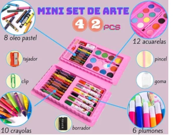 Valijita de Arte 42 piezas Rosa - Image 3