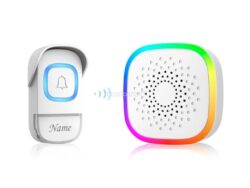 Timbre Puerta Inalambrico Receptor USB Alcance 400mts Luz RGB RL5990