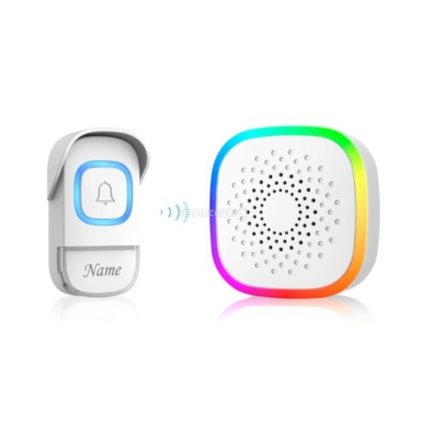 Timbre Puerta Inalambrico Receptor USB Alcance 400mts Luz RGB RL5990