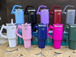 Vaso Termico Luo LU-4338 1.2lt GIRATOERIO Tapa Y Doble Pico LOGO BULTO